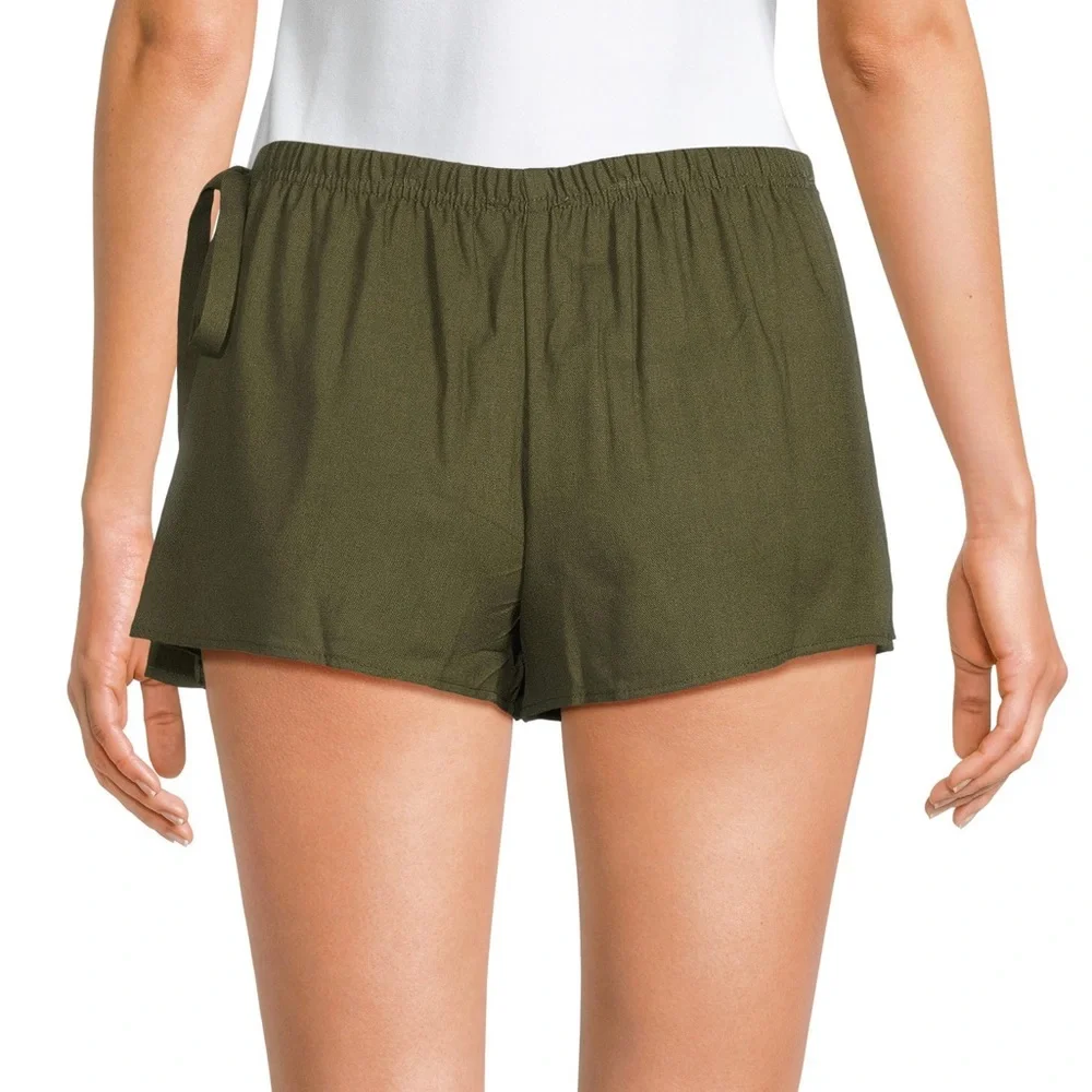NWT Love Ady Linen Blend Wrap Shorts - Picture 2 of 2